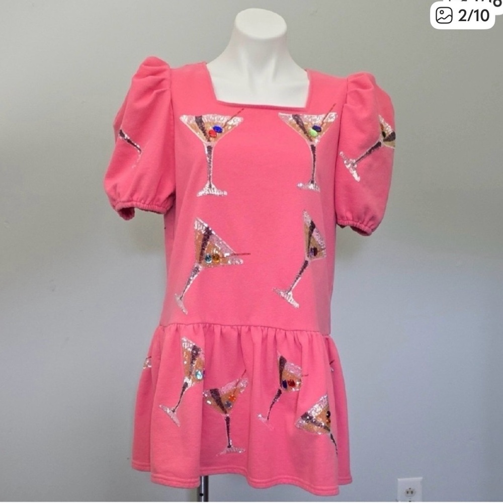 QUEEN OF SPARKLES Pink Sequin Cocktail Mini Dress